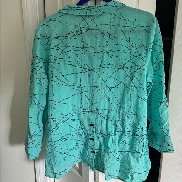 Habitat Women's Turquoise Button-Down Shirt - Picture 4 of 4